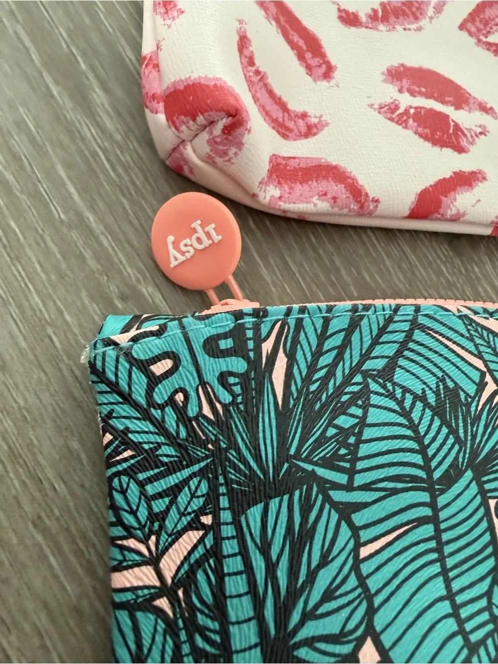 Set of 3 Women's Printed Cosmetic Pouches - Lemon, Lip Print, Tropical